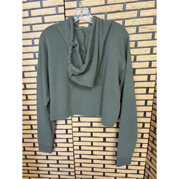 Wild Fable Olive Green Cropped Hoodie SIze Medium - Picture 2 of 6